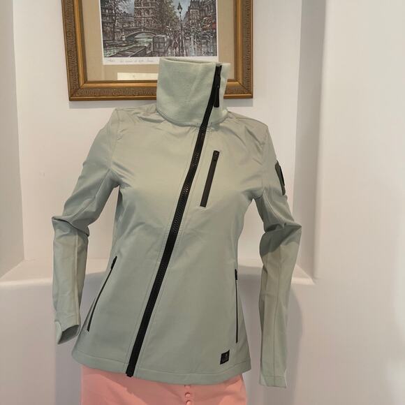 ColdsmokeWomen’s Asymmetric Zip Up Green Jacket Size L BNWT